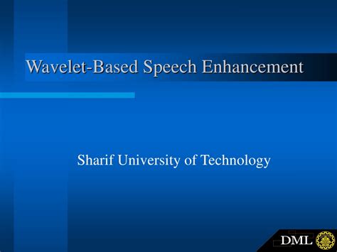 PPT Wavelet Based Speech Enhancement PowerPoint Presentation Free