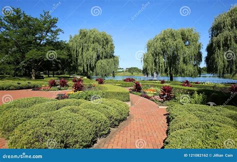 Chicago Botanical Gardens In The Summer Stock Photo Image Of