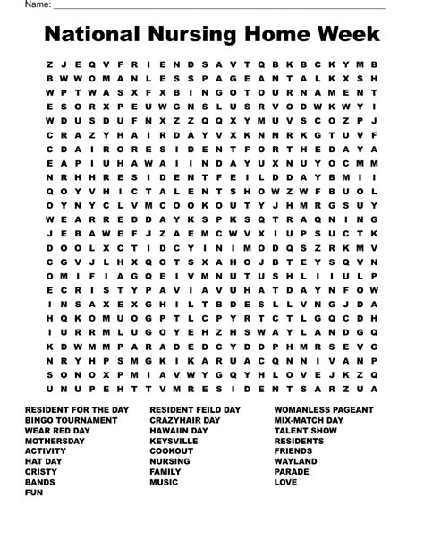 Nursing Word Search Puzzles