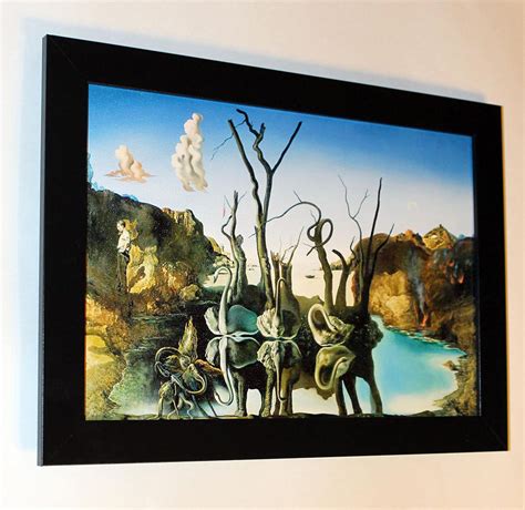 Salvador Dali Cygnes R Fl Chissant Dans Les L Phants Etsy