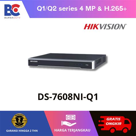 Jual NVR HIKVISION DS 7608NI Q1 H265 Shopee Indonesia