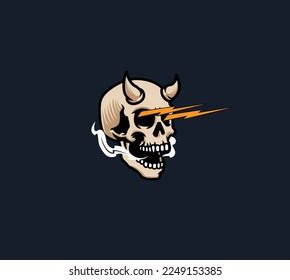 Skull Electric Mascot Illustration Logo Stock Vector (Royalty Free ...