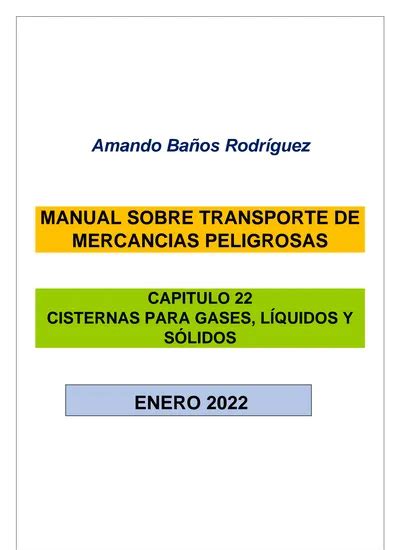 Manual Sobre Transporte De Mercancias Peligrosas