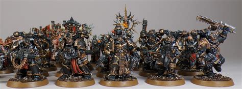 Some Painted Chaos Space Marines Cultists And Accursed Cultists