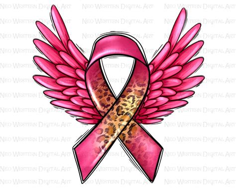 Cancer Ribbon Angel Wings Png Sublimation Design Download Breast Cancer Png Cancer Awareness