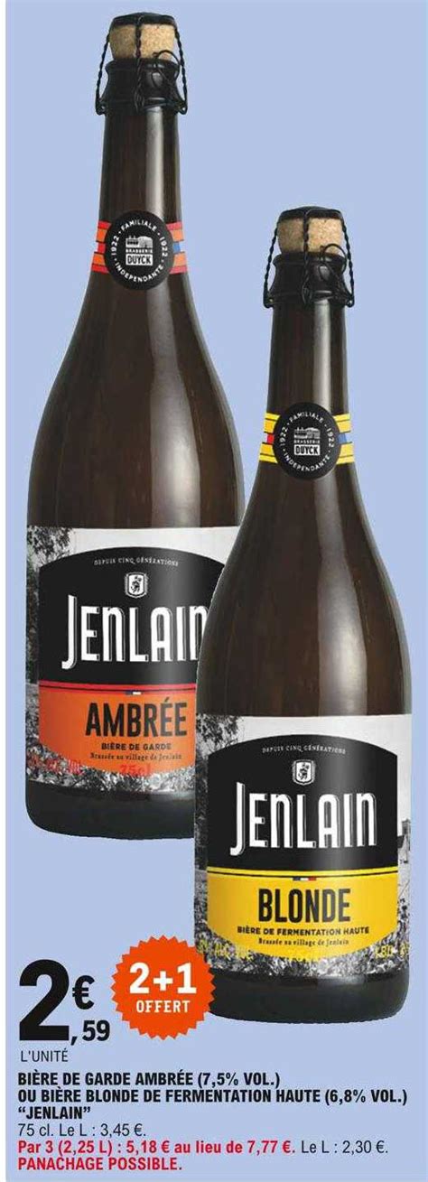 Promo Bière De Garde Ambrée 7 5 Vol Ou Bière Blonde De Fermentation Haute 6 8 Vol