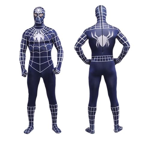 Navy Blue Spiderman Zentai Suit Halloween Lycra Spandex Super Hero