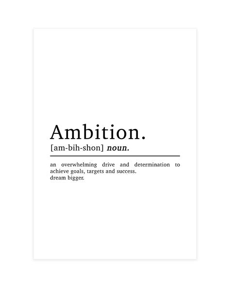 Motivational Success Quote This Dictionary Style Ambition Definition