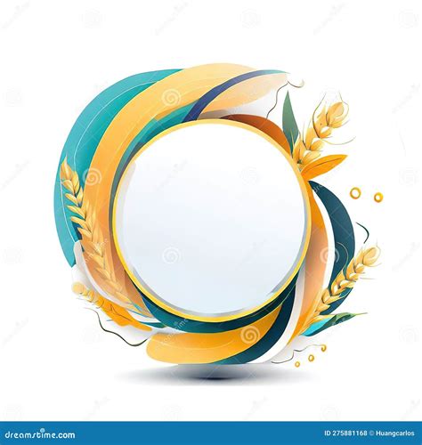 Abstract Design Of A Circular Frame With Paddyrice Around It Used For