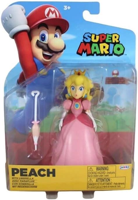 Super Mario 4 Action Figure Princess Peach With Umbrella Amazon