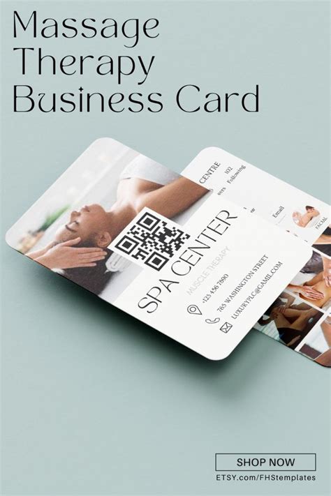 Massage Therapy Business Card Template Qr Code Referral Card For Spa