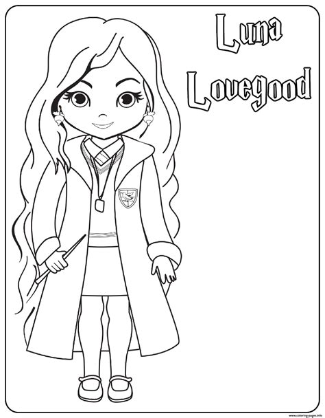 Harry Potter Luna Anime Coloring Page Luna Lovegood Template Coloring ...