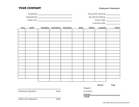 Monthly Employee Timesheet