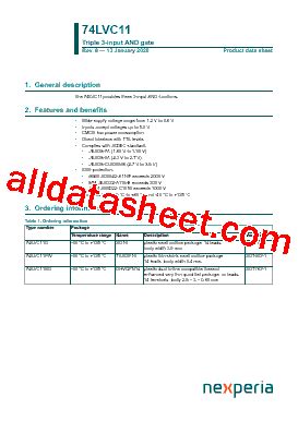 74LVC11BQ Datasheet PDF Nexperia B V All Rights Reserved