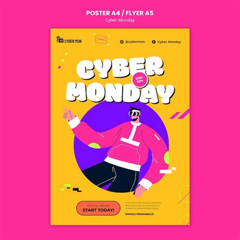 Free PSD Cyber Monday Sales Poster Template