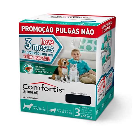 Antipulgas Combo Comforts 560mg 9 à 18 e 5 4 à 11kg 3 Comprimidos