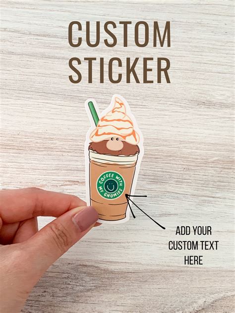 Cute Gnome Frappuccino Vinyl Sticker Coffee Drink Etsy