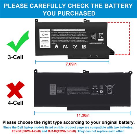 Dj1j0 Pgfx4 Battery For Dell Latitude 12 7280 7290 14 7480 7490 E7280