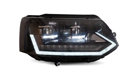 2 FEUX PHARE AVANT FULL LED POUR VW T5 TRANSPORTER MULTIVAN PHASE 2 DE