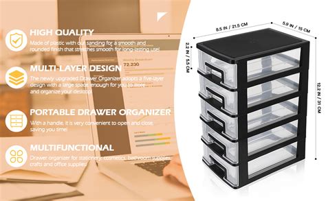 Safigle Mini Plastic Drawer Organizer Plastic Storage