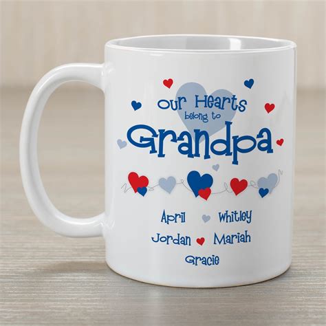 Personalized Grandpa Mug Our Hearts Belong To Tsforyounow