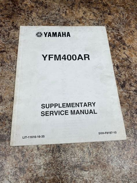 Used Yamaha Supplementary Service Manual Lit 11616 16 35 Yfm400ar Models Ebay