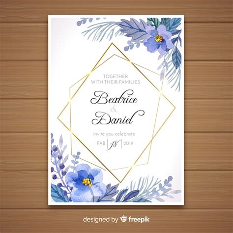 Plantilla de invitación de boda Vector Gratis