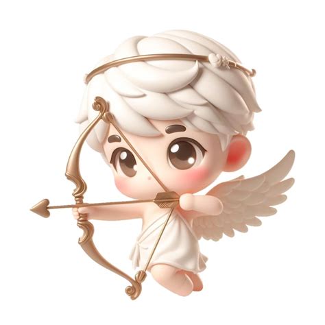 Premium Photo Adorable Baby Cupid With Holding Bow And Arrow Isolated