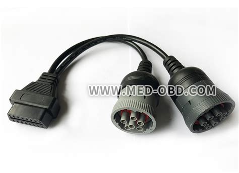 OBD2 Interface Truck Y Cable OBD2 16pin Female To J1708 6pin And J1939 9pin