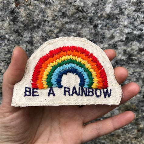 Be A Rainbow Handmade Canvas Patch Larkin And Larkin