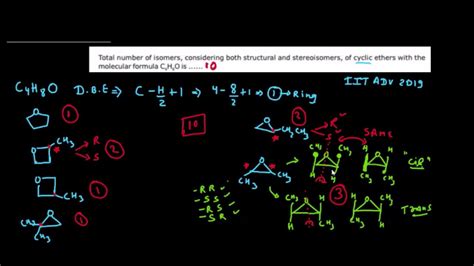 Total Number Of Isomers Considering Both Structural And Stereoisomers