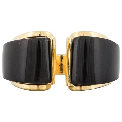 Modern Onyx Gold Ring For Sale at 1stdibs