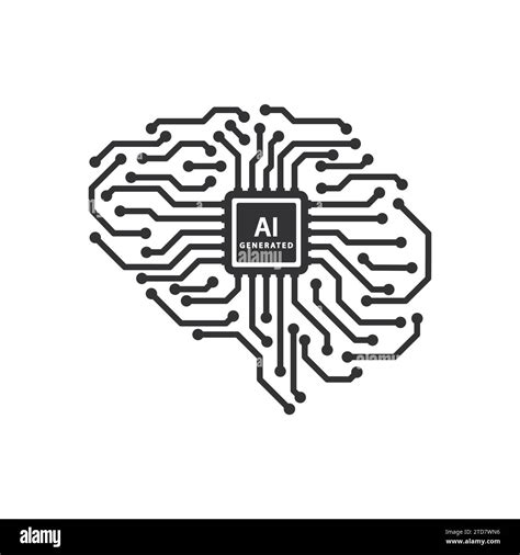 Brain Circuit Board Logo Artificial Intelligence Technology Chip