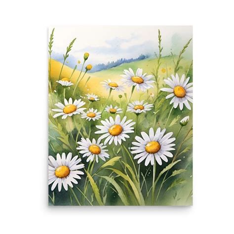 White Daisy Painting Etsy