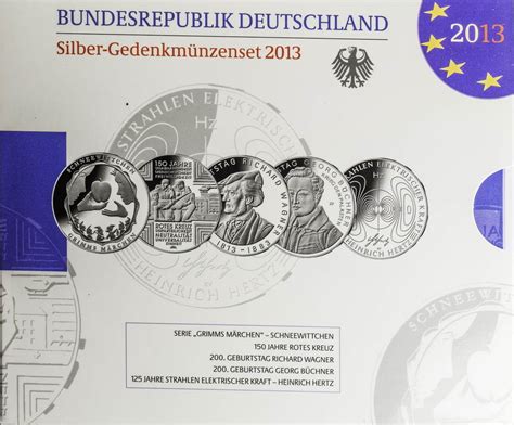 Bundesrepublik Deutschland 5 X 10 Euro 2013 Offizieller