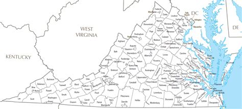 Virginia County Maps Counties Printable