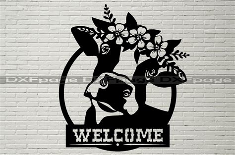 Cow Welcome Sign Dxf Cnc Dxf File For Laser Svg File For Etsy