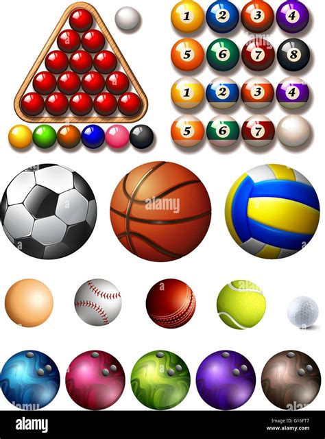 Different Kind Of Balls Of Many Sports Illustration Stock Vector Image