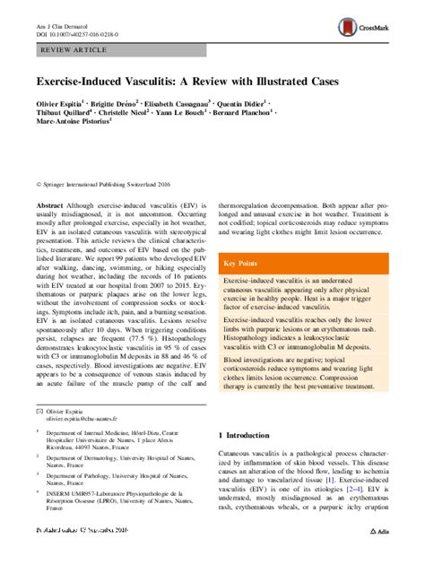 (PDF) Exercise-Induced Vasculitis: A Review with Illustrated Cases