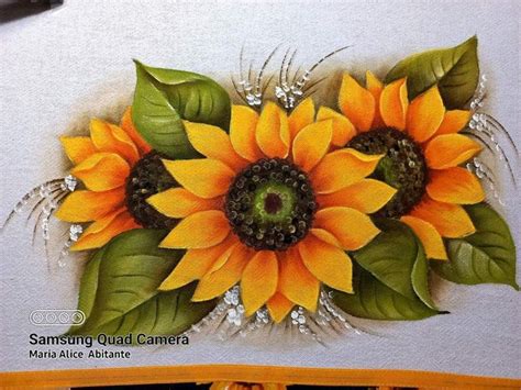 Pin De Zenaide Brites En Caminho De Mesa Pintura De Girasol Flores