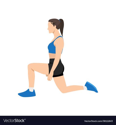 Woman Doing Half Kneeling Hip Flexor Stretch Exerc