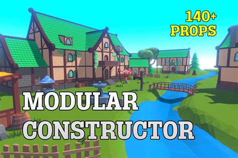 Modular Constructor Low Poly House And Props 3d Props Unity Asset