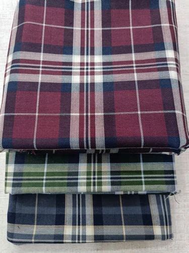 Pure Cotton Twill Shirting Fabric 30s Checks Check Stripes