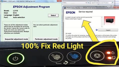 Epson L3110 L3115 L3150 Ink Pad Is At The End Of Its Service Life Red Light Blinking Solution