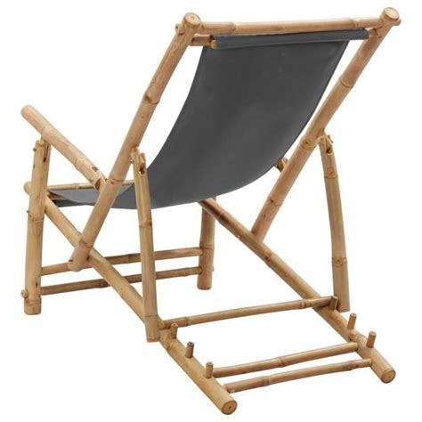 Chaise de terrasse VIDAXL Bambou Réglable en hauteur Accoudoirs