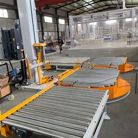 Pallet Wrapper Packaging Wrapping Machine With Roller Conveyor