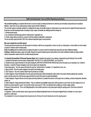 Fillable Online Cscc Staff And Administrator Time And Effort Reporting