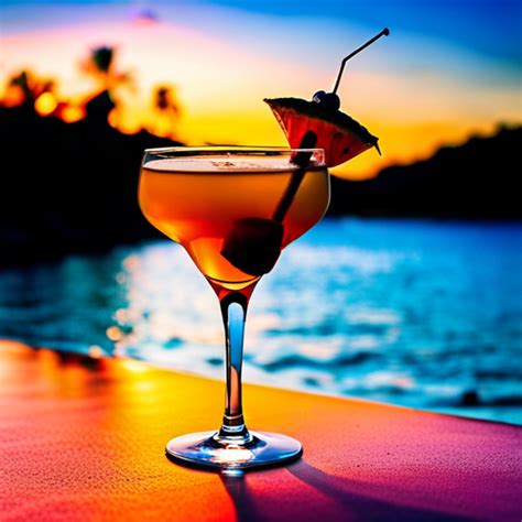 Tropical Sunset Serenade Tropical Sunset Cocktail With White Rum And Fruity Flavors