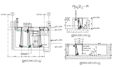 Sewage Sump Section Drawing Free Download Dwg File
