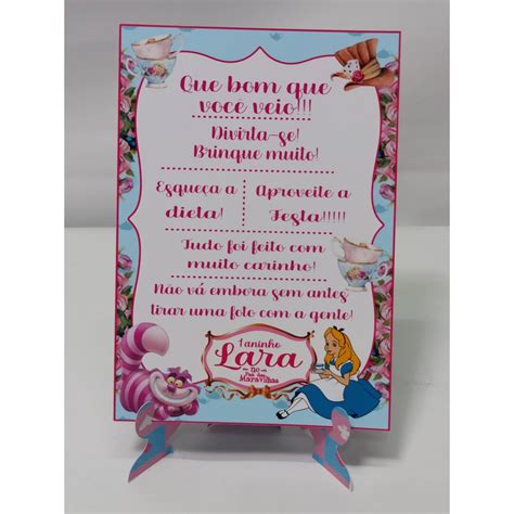 Plaquinhas De Agradecimento Alice No Pais Das Maravilhas Fazemos